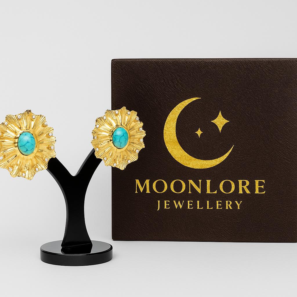 Cleopatra Oorbellen Turquoise