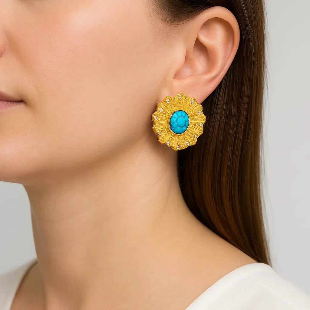 Cleopatra Oorbellen Turquoise